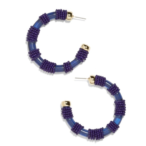 BaubleBar Jewelry - NWT Blue Baublebar Bead Hoop Holiday Earrings
